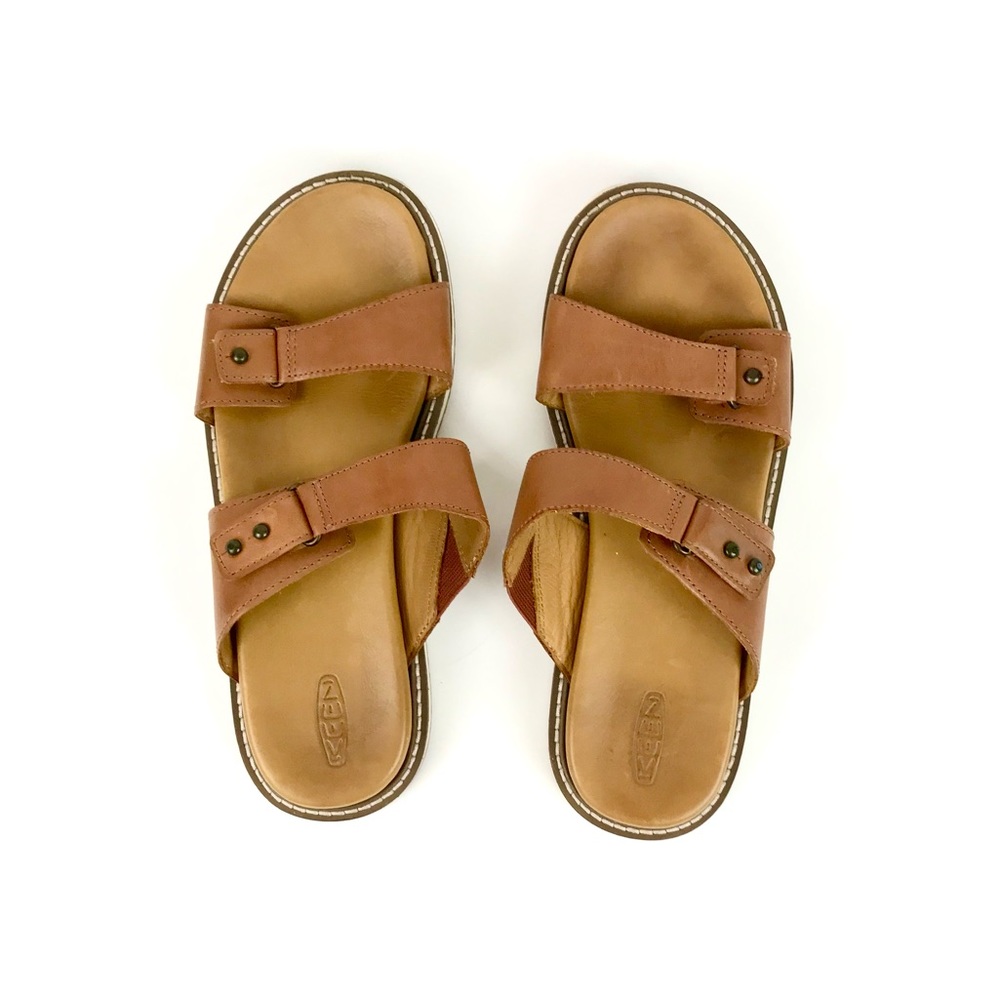 Keen Women’s Lana Double Strap Tan Leather Slide Sandals Size 9 - Picture 2 of 16